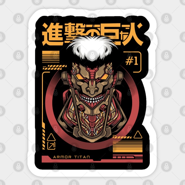 Attack on Titan Armored Titan Roar Sticker by Otaku Vibes